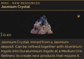 Details of the gathered Jasmium Crystal