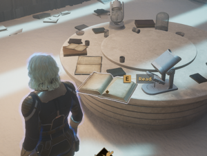 Readable book lying on a table with some lab equipment