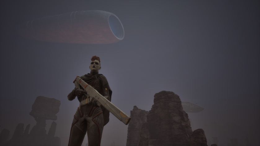 User:ARedPandah's EU character wielding the Atreides Battle Rifle