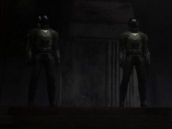 Atreides soldiers surrounding Dr. Yueh to arrest him