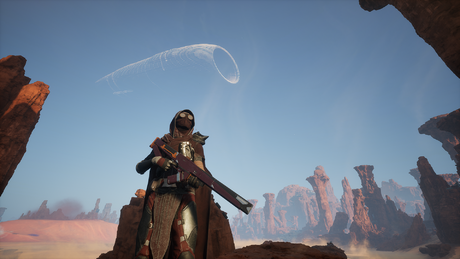 A wiki player wielding the Atreides Battle Rifle
