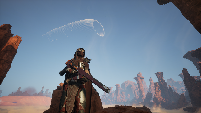 A wiki player wielding the Atreides Battle Rifle