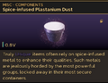 Spice-infused plastanium description closeup