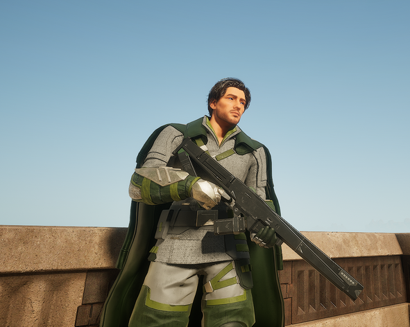 A wiki player wielding the Atreides Battle Rifle