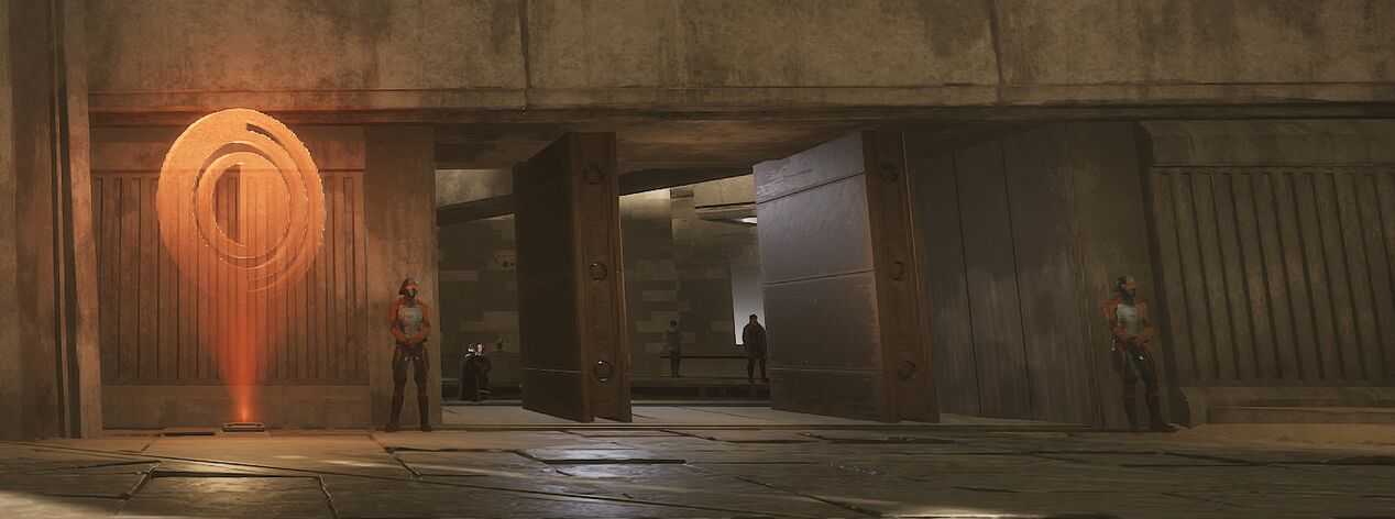 Entrance of the CHOAM Exchange in Arrakeen