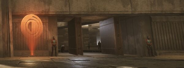 Entrance of the CHOAM Exchange in Arrakeen