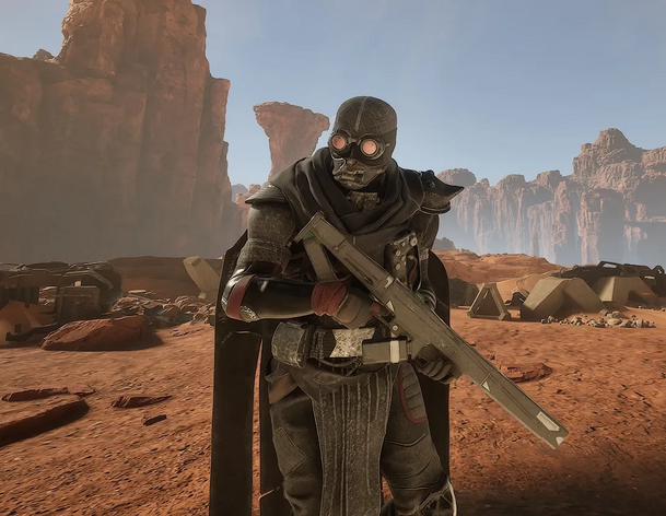 A wiki player wielding the Atreides Battle Rifle
