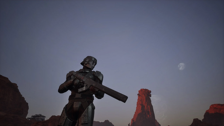 A wiki player wielding the Atreides Battle Rifle