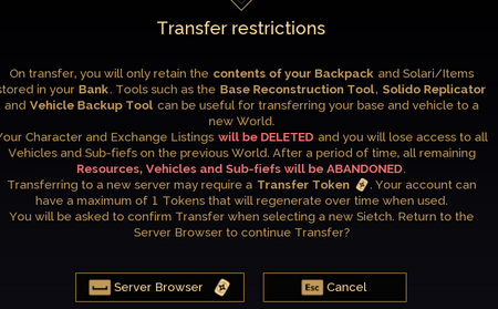 Character Transfers - Dune: Awakening Community Wiki