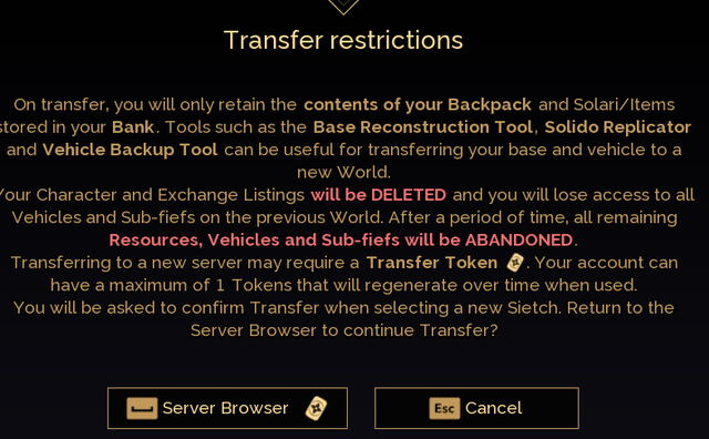 Character Transfers - Dune: Awakening Community Wiki