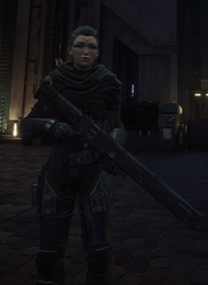 A wiki player wielding the Atreides Battle Rifle