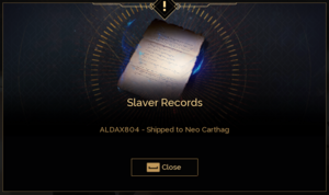 "ALDAX804 - Shipped to Neo Carthag"