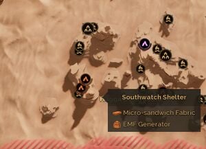 Southwatch Shelter from the World Map